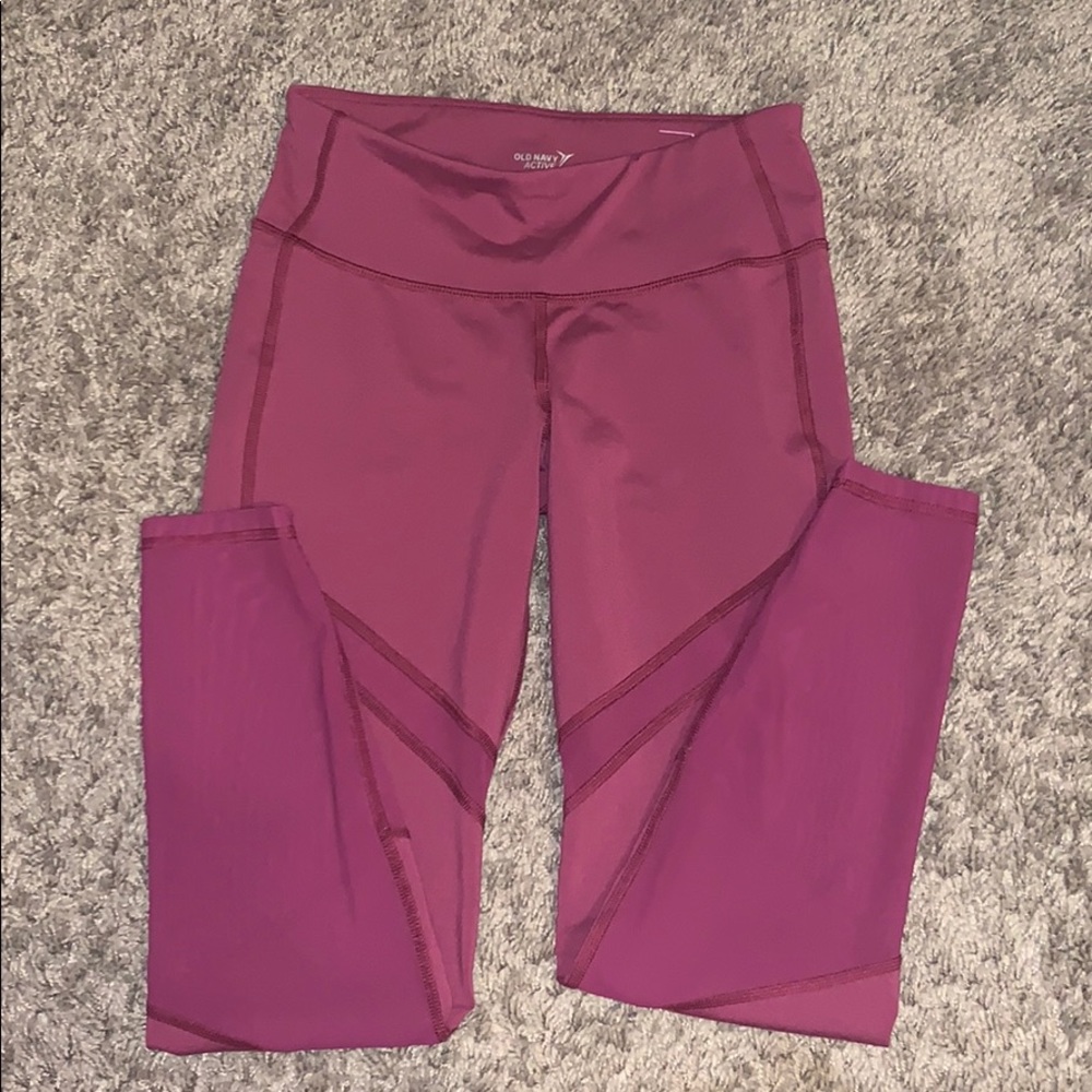 pink active wear leggings with Mesh